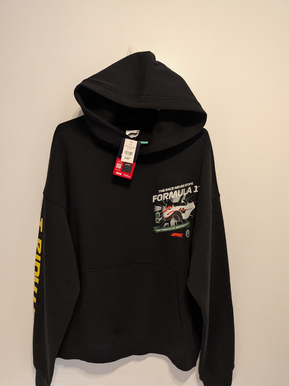 Black Formula 1 Graphic Pullover Hoodie